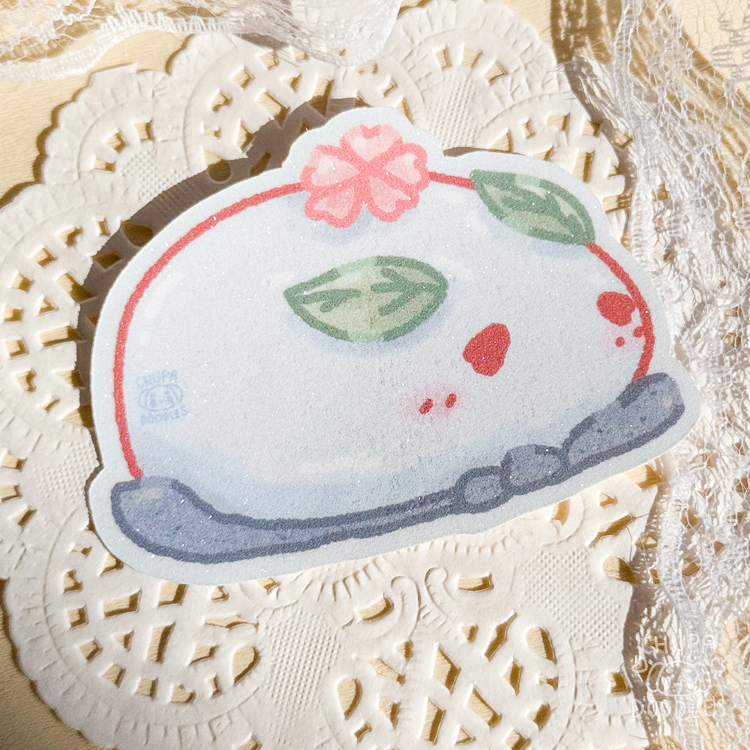 Winter Bunny Clay Desk Friend Glitter Die Cut Sticker