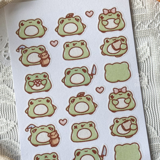 Frogs Cute Sticker Sheet
