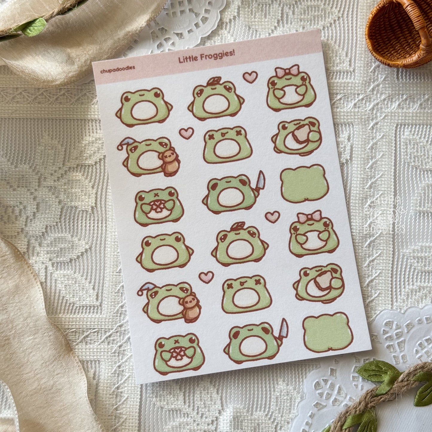 Frogs Cute Sticker Sheet