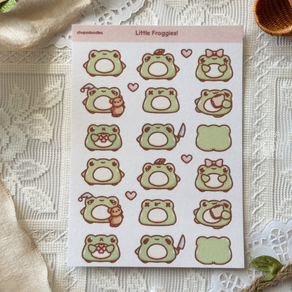 Frogs Cute Sticker Sheet