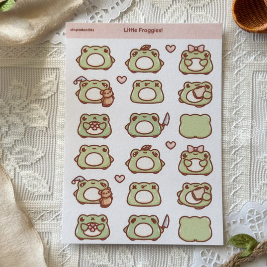 Frogs Cute Sticker Sheet