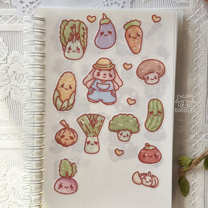 Vegetables Cute Sticker Sheet