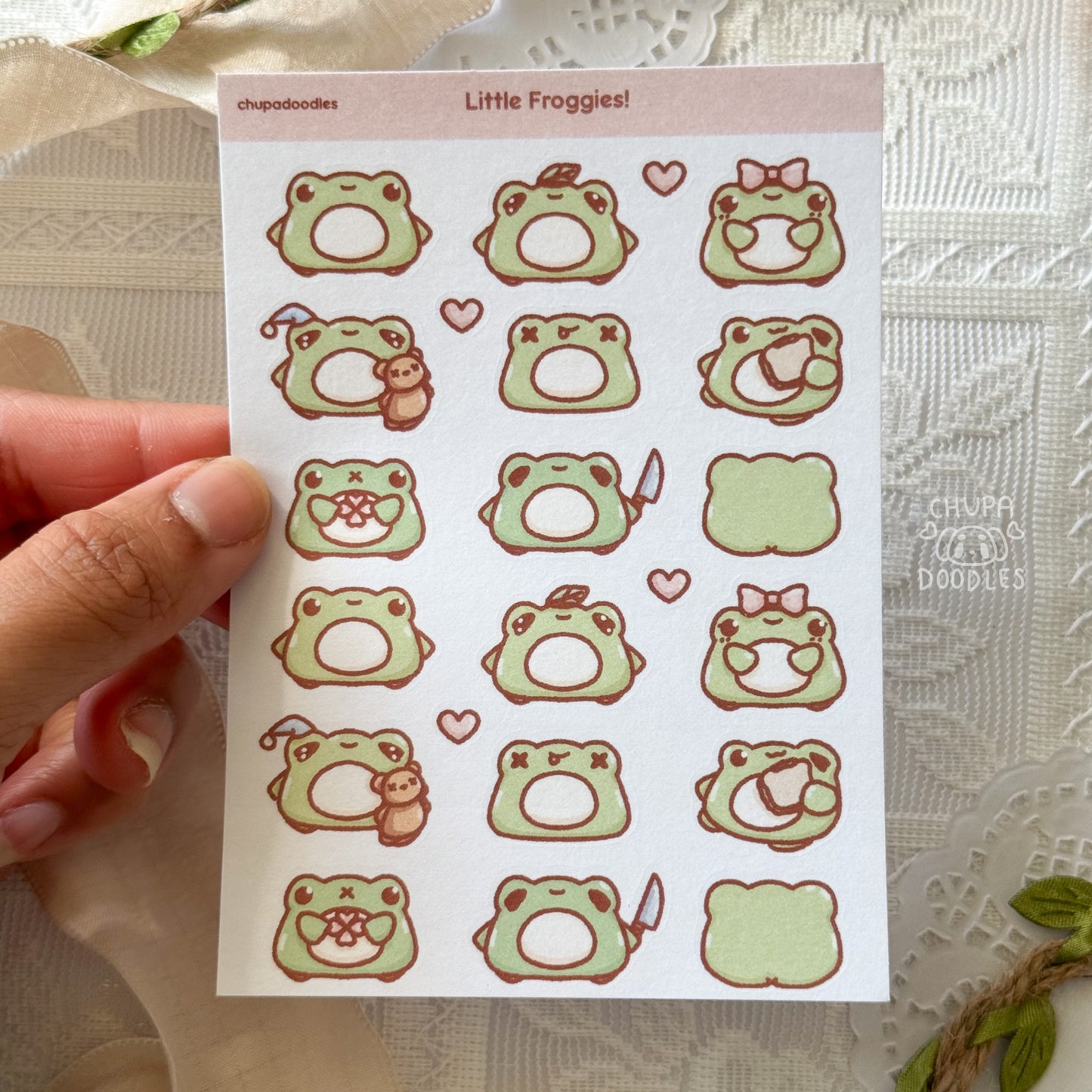 Frogs Cute Sticker Sheet