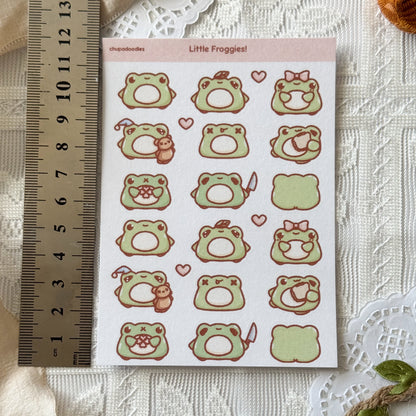 Frogs Cute Sticker Sheet