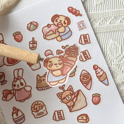 PomPom! Japan Desserts Cute Sticker Sheet