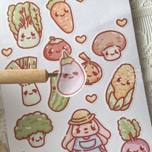 Vegetables Cute Sticker Sheet