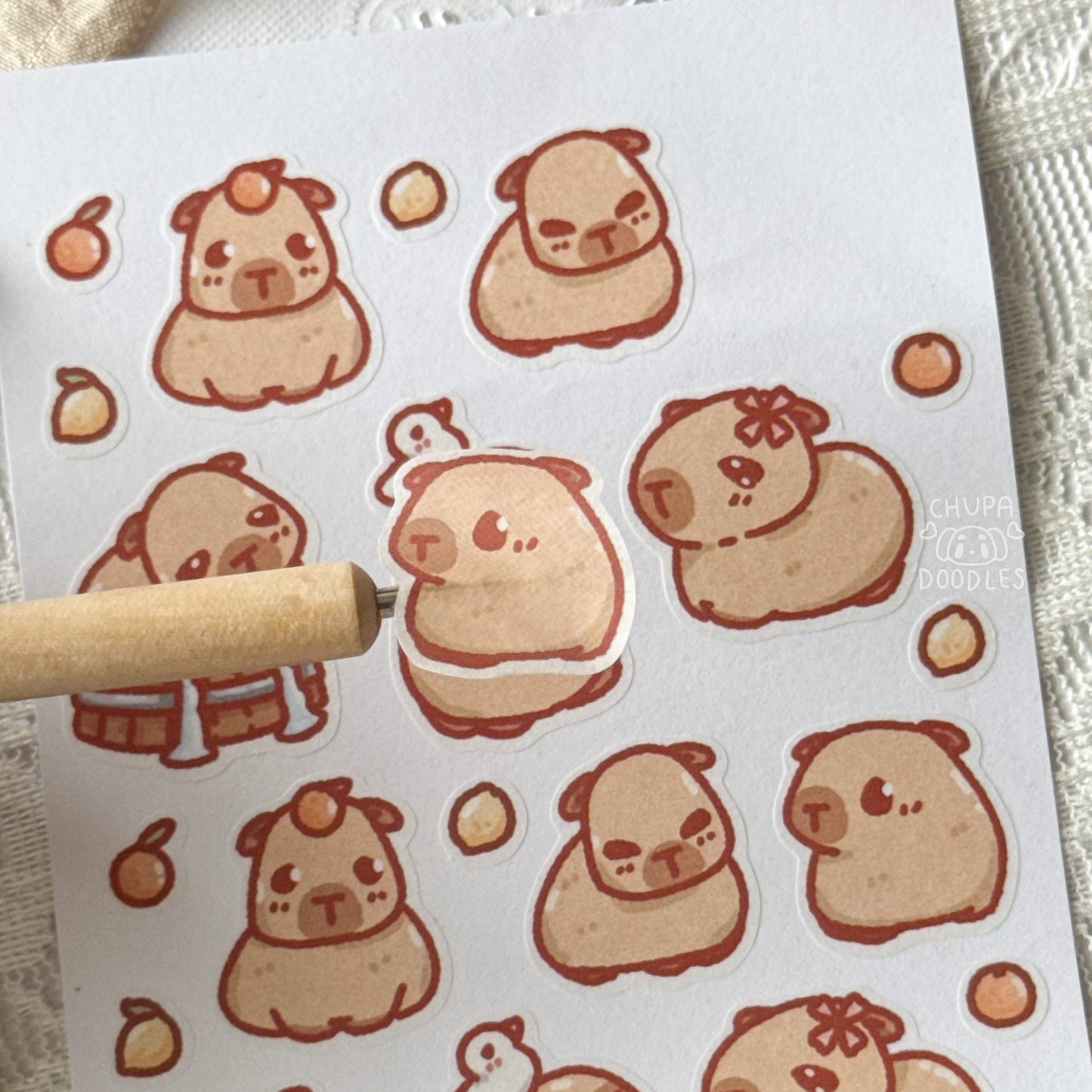 Capybara Cute Sticker Sheet