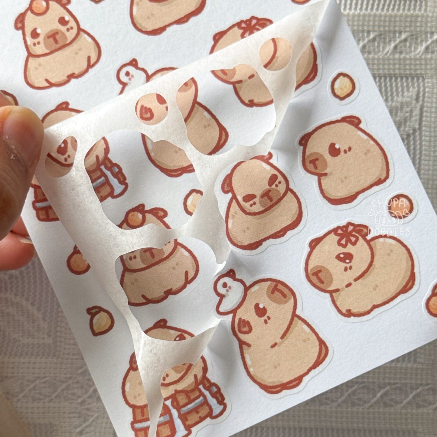 Capybara Cute Sticker Sheet