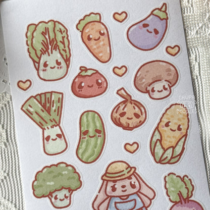 Vegetables Cute Sticker Sheet