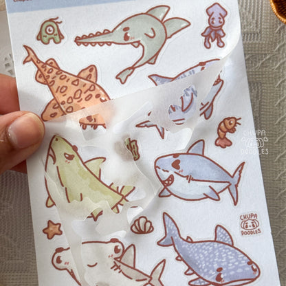 Sharks Cute Sticker Sheet