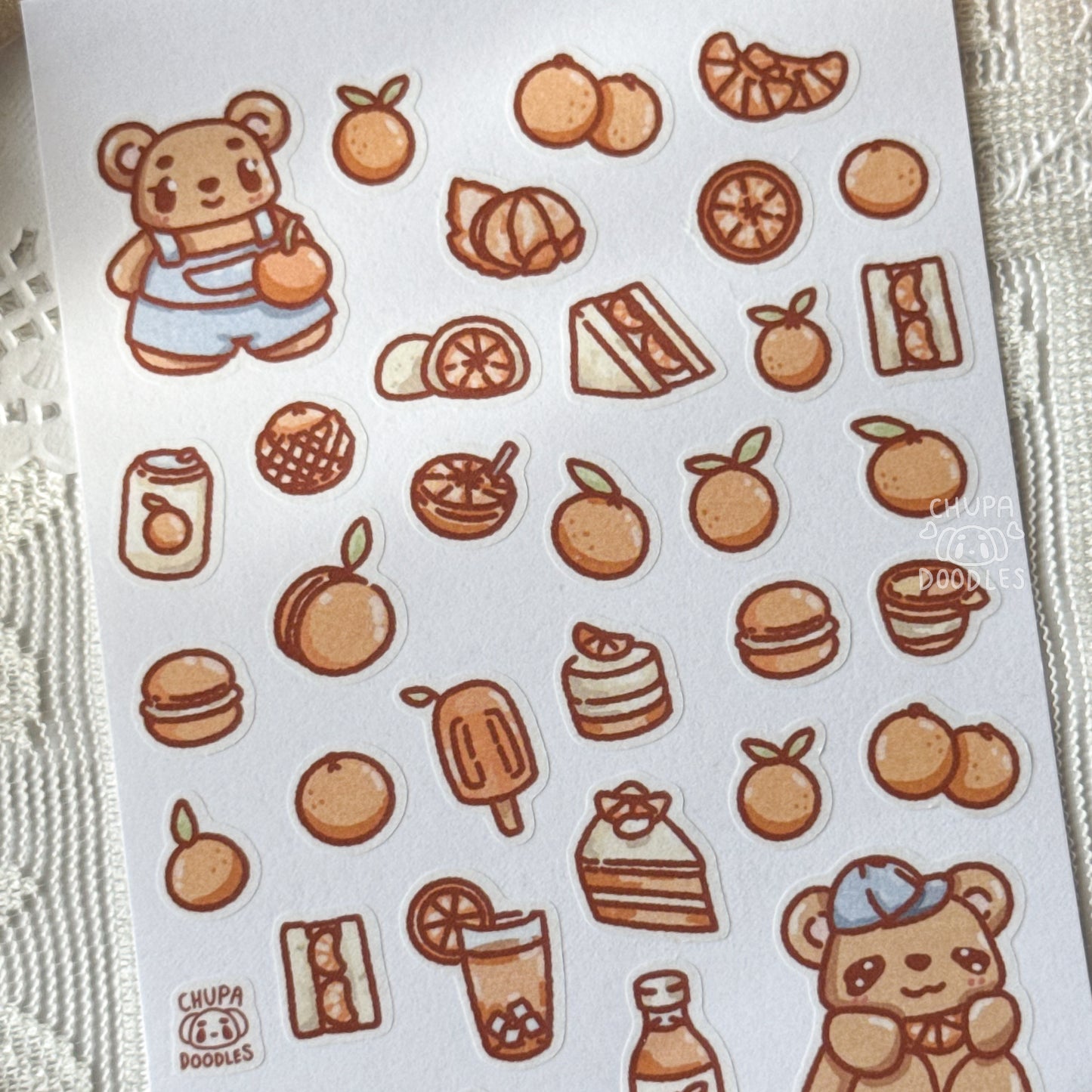 Berry & Oranges Fruity Cute Sticker Sheet