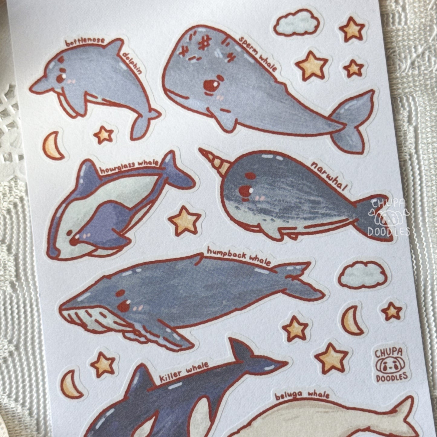 Big Fishes Cute Sticker Sheet