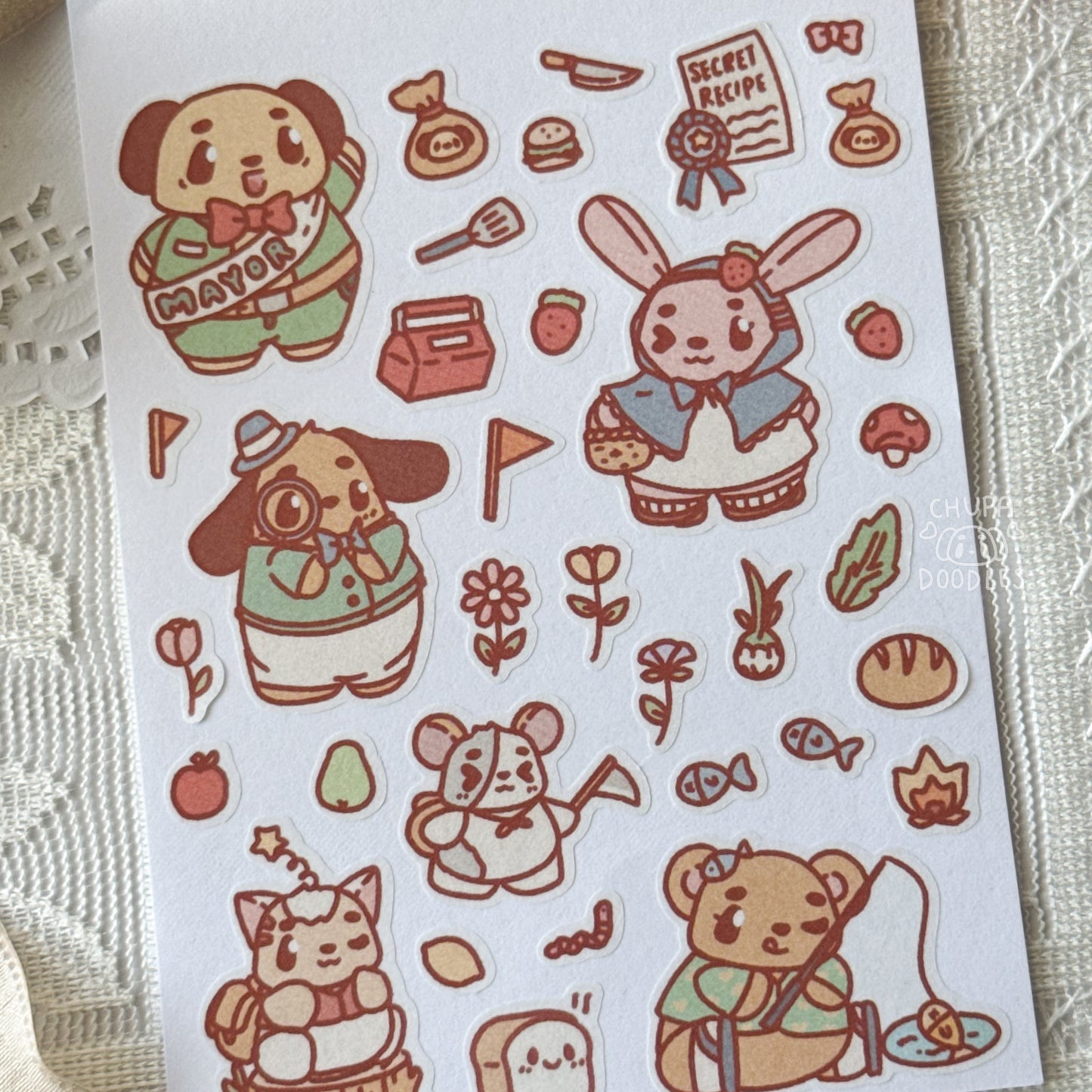 Chupa Town Cute Sticker Sheet