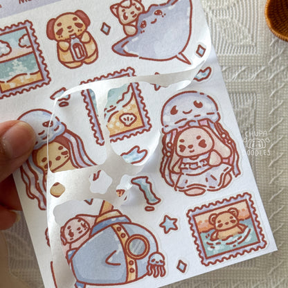 Moments In The Ocean Holographic Cute Sticker Sheet