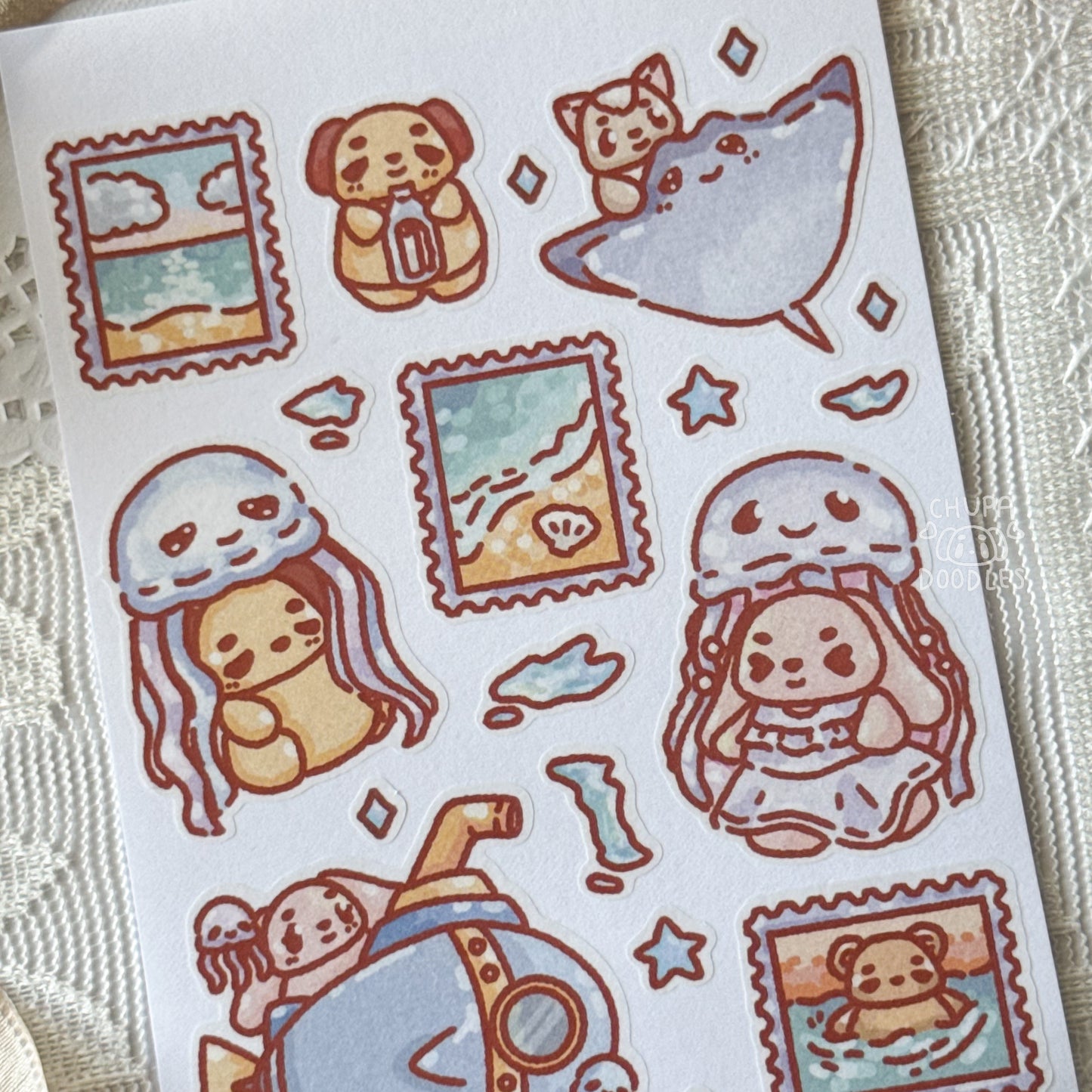 Moments In The Ocean Holographic Cute Sticker Sheet