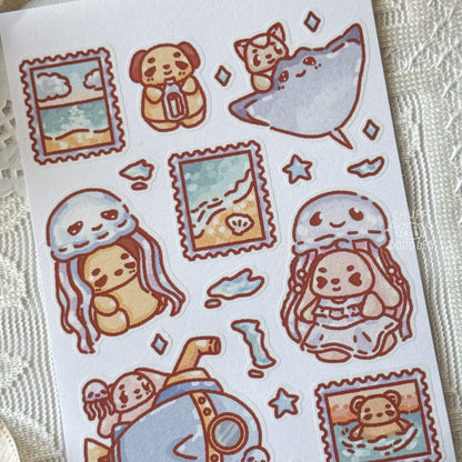 Moments In The Ocean Holographic Cute Sticker Sheet