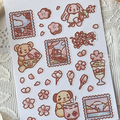 Blossoms In Japan Cute Sticker Sheet