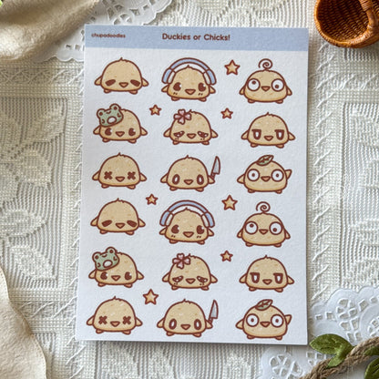 Ducks Or Chicks Cute Sticker Sheet