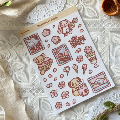 Blossoms In Japan Cute Sticker Sheet