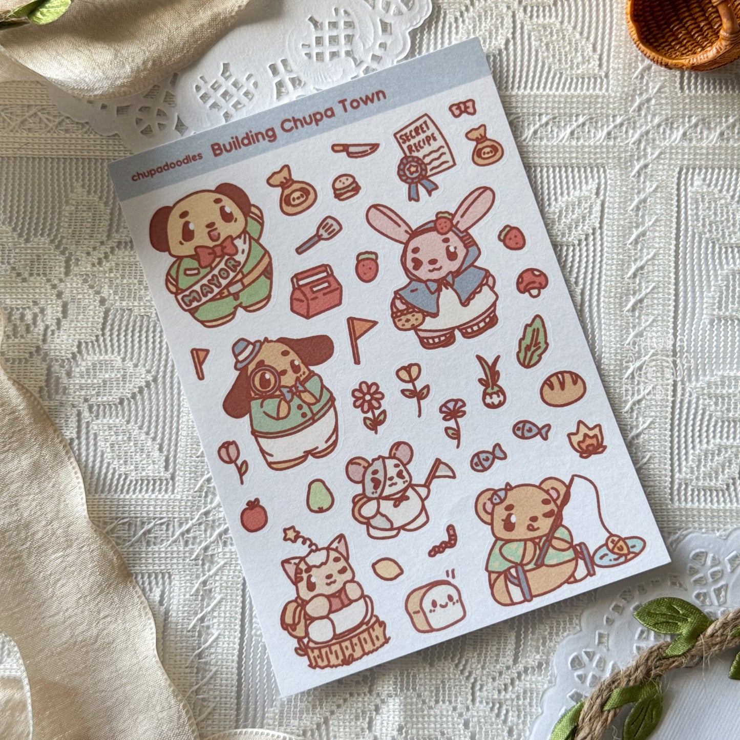 Chupa Town Cute Sticker Sheet