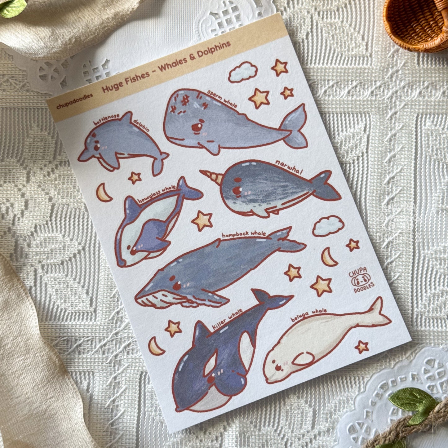 Big Fishes Cute Sticker Sheet