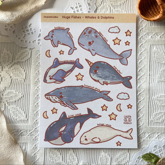 Big Fishes Cute Sticker Sheet