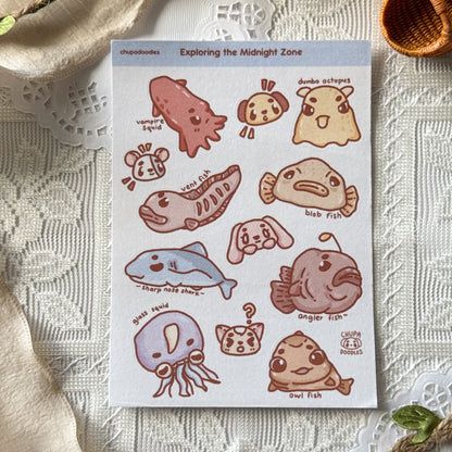 The Midnight Zone Holographic Cute Sticker Sheet