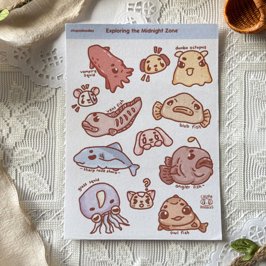 The Midnight Zone Holographic Cute Sticker Sheet