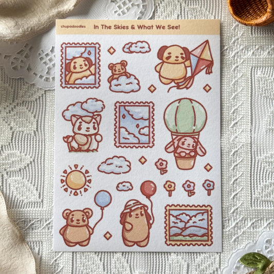 In The Skies Cute Sticker Sheet