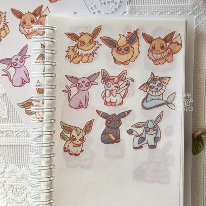Eevee Evolutions Cute Sticker Sheet (Pokemon)