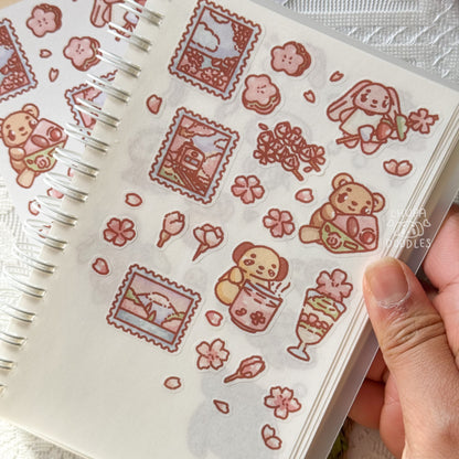 Blossoms In Japan Cute Sticker Sheet