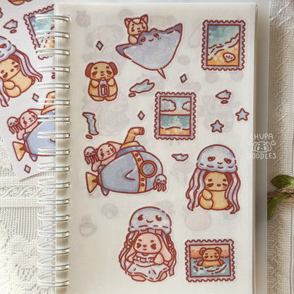 Moments In The Ocean Holographic Cute Sticker Sheet