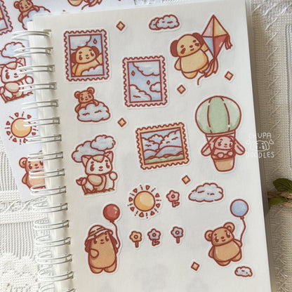 In The Skies Cute Sticker Sheet