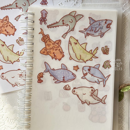 Sharks Cute Sticker Sheet