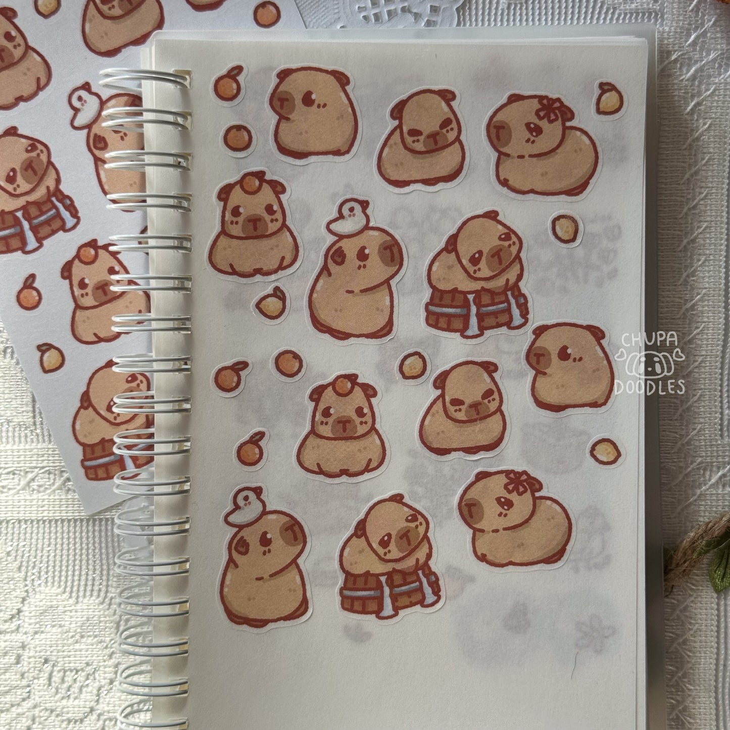 Capybara Cute Sticker Sheet