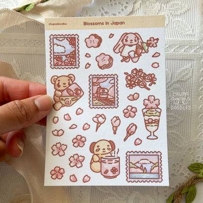 Blossoms In Japan Cute Sticker Sheet