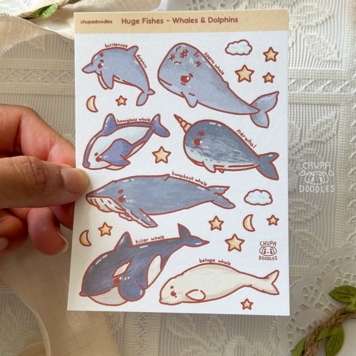 Big Fishes Cute Sticker Sheet