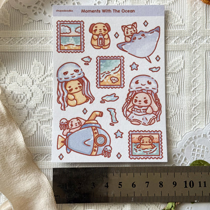 Moments In The Ocean Holographic Cute Sticker Sheet