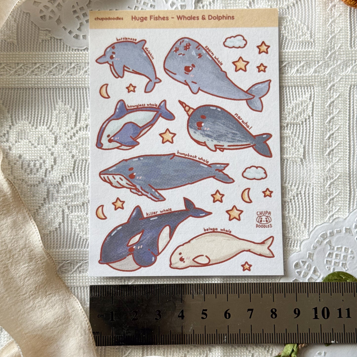 Big Fishes Cute Sticker Sheet
