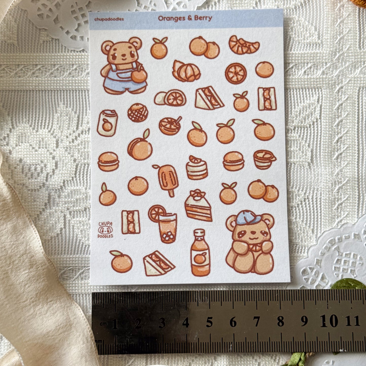 Berry & Oranges Fruity Cute Sticker Sheet