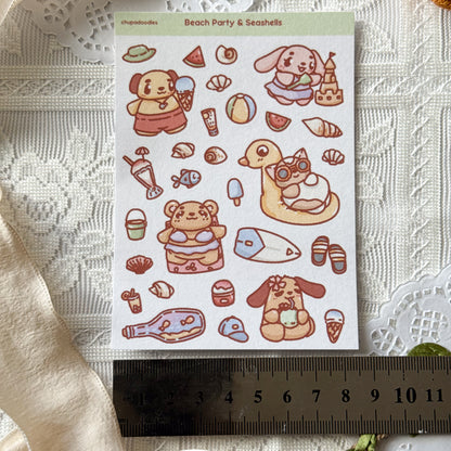 On The Beach Cute Sticker Sheet