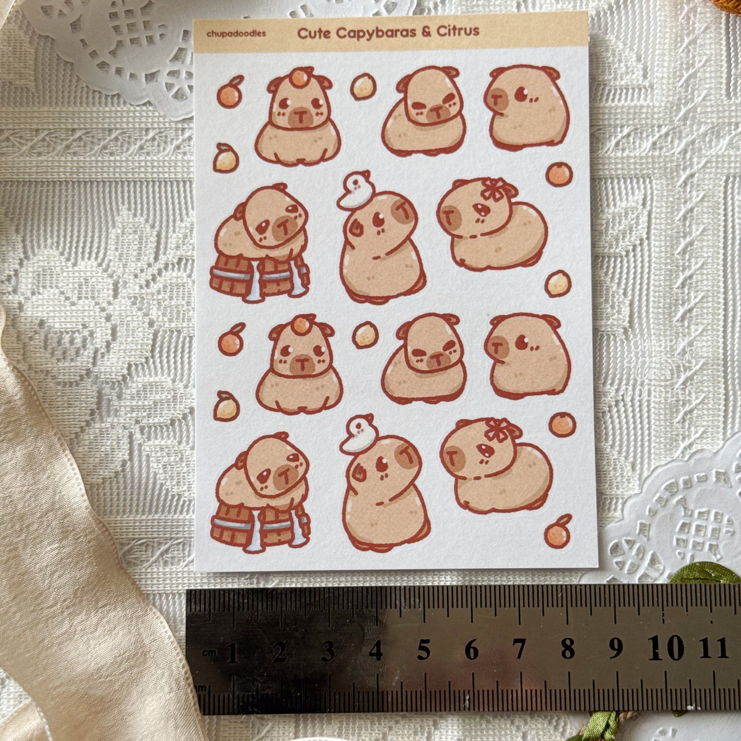 Capybara Cute Sticker Sheet