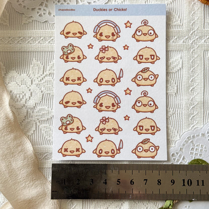 Ducks Or Chicks Cute Sticker Sheet