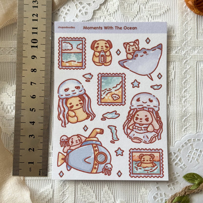 Moments In The Ocean Holographic Cute Sticker Sheet