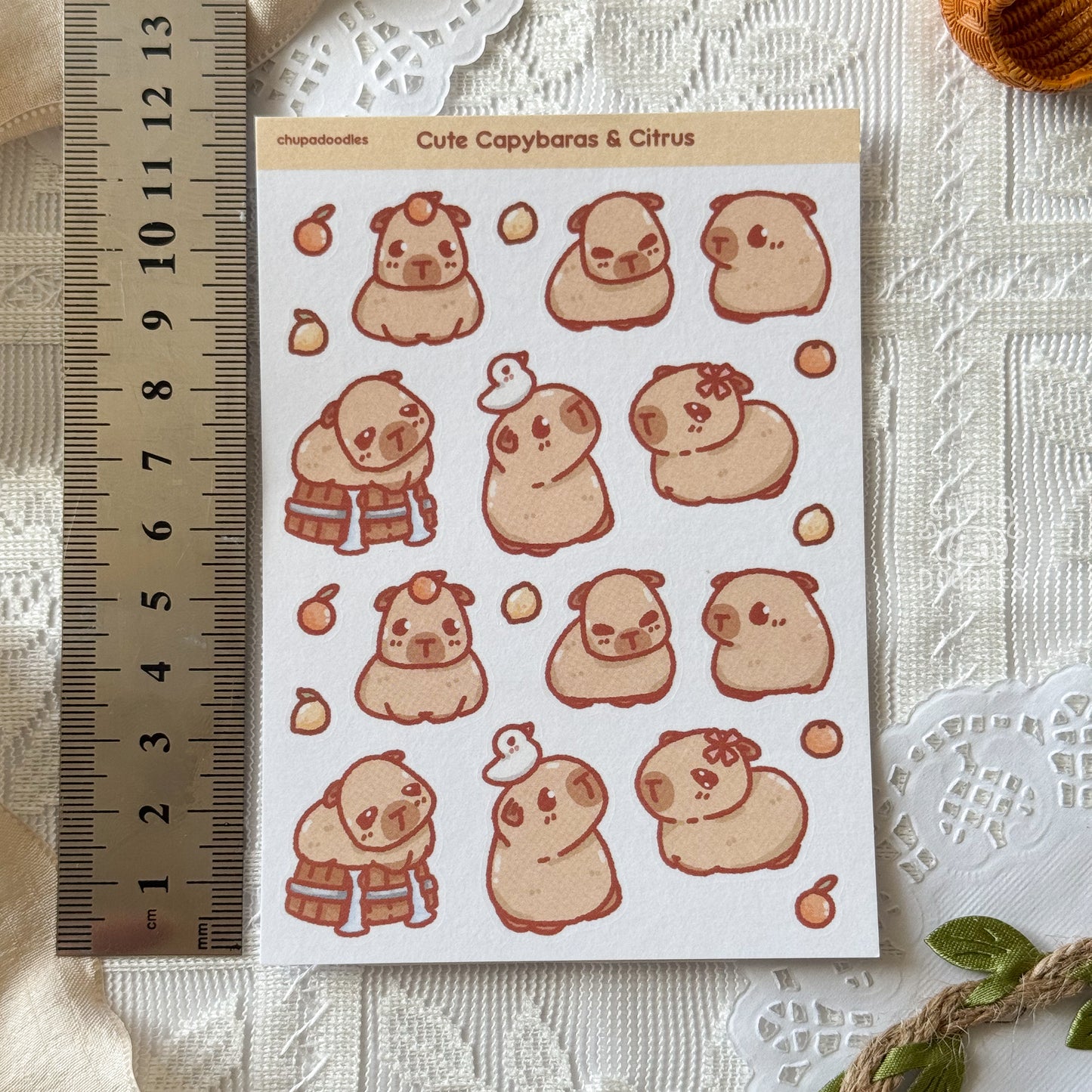Capybara Cute Sticker Sheet