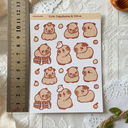 Capybara Cute Sticker Sheet