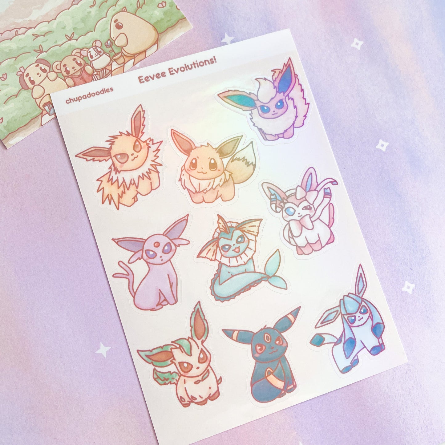Eevee Evolutions Holo Sticker Sheet (Pokemon)