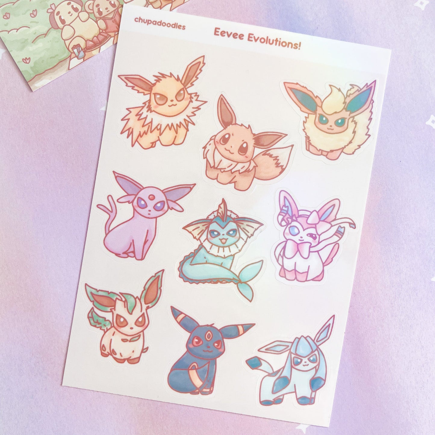Eevee Evolutions Holo Sticker Sheet (Pokemon)
