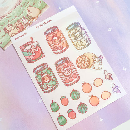 Fruits Galore Holo Cute Sticker Sheet-chupadoodles