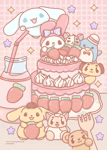 Sanrio & The Chupadoodles Family Art Print